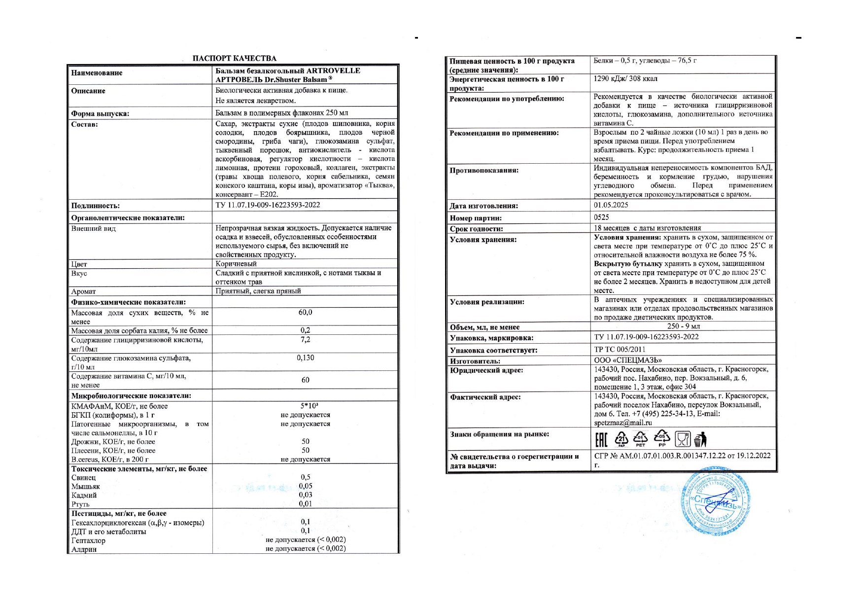Паспорт №052025